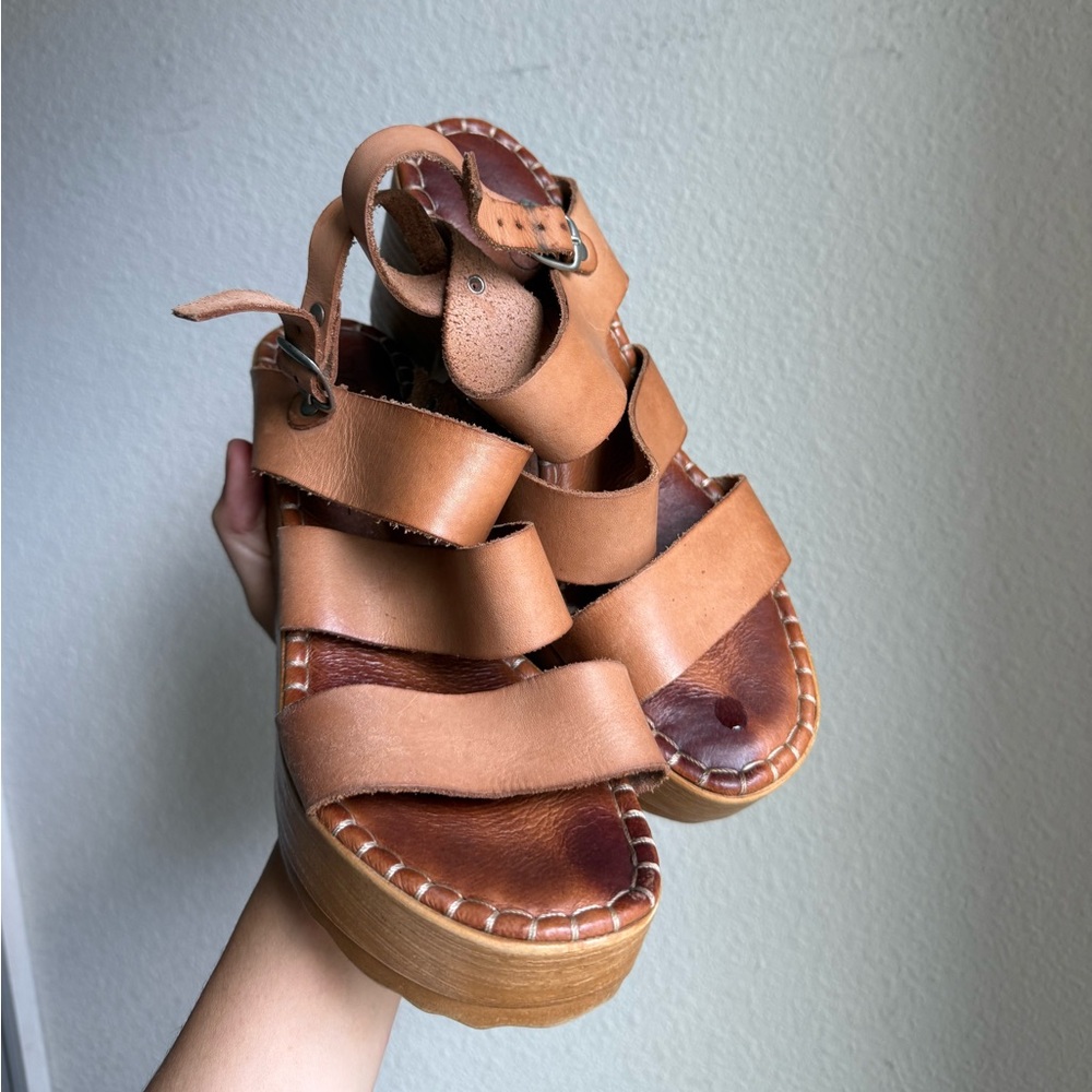 Roolee Tan Leather Strappy Sandals 39 - 8